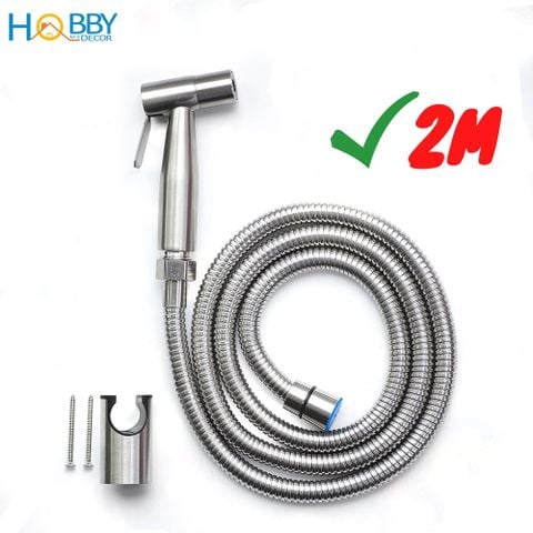 Bộ vòi xịt vệ sinh rửa toilet inox 304 tăng áp Hobby home decor VSR1