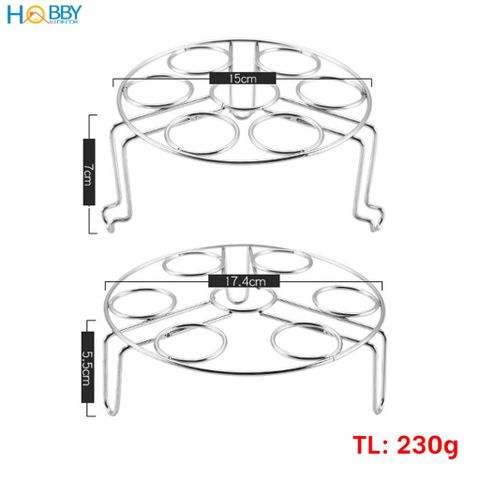 Bộ 2 vỉ rế hấp đựng trứng inox 304 đa năng Hobby home decor VR2T