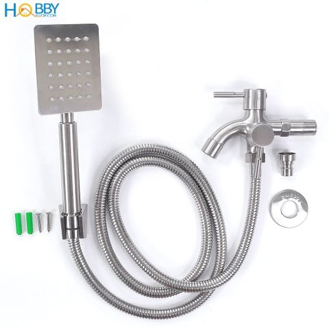 Bộ vòi sen tắm có củ sen lạnh dây sen inox 304 Hobby home decor CST1