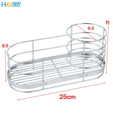 Kệ đựng đồ rửa chén chổi cọ gác bồn inox 304 Hobby home decor KRC13