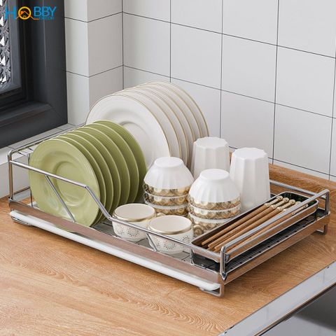 Kệ chén đa năng kèm ống đũa inox 304 Hobby home decor KC8