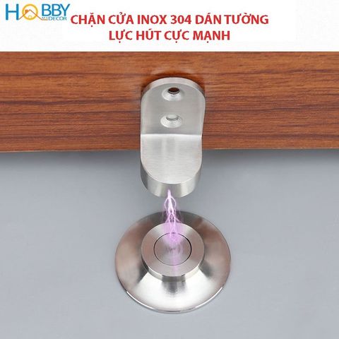 Bộ chặn cửa chống va đập nam châm hít dán sàn inox 304 Hobby Home Decor CC5