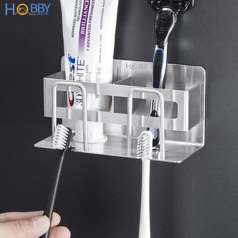 Kệ đựng bàn chải đánh răng 2 ngăn inox 304 Hobby home decor CD3M