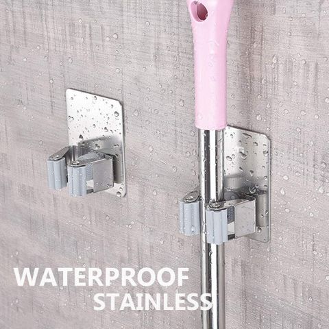Combo 2 móc treo cán chổi dán tường inox 304 Hobby home decor CV2
