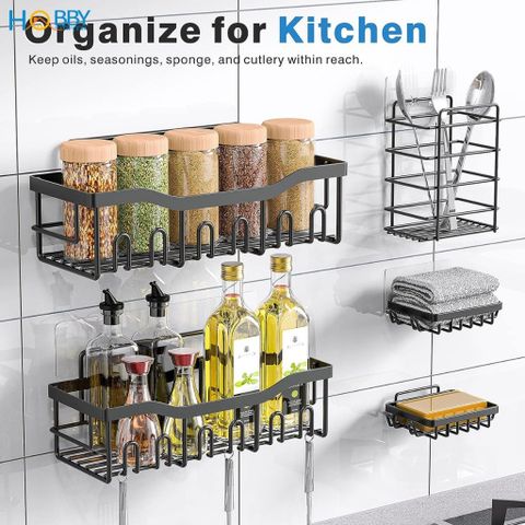 Bộ 5 kệ đựng xà phòng bàn chải đa năng dán tường Hobby home decor KM5D