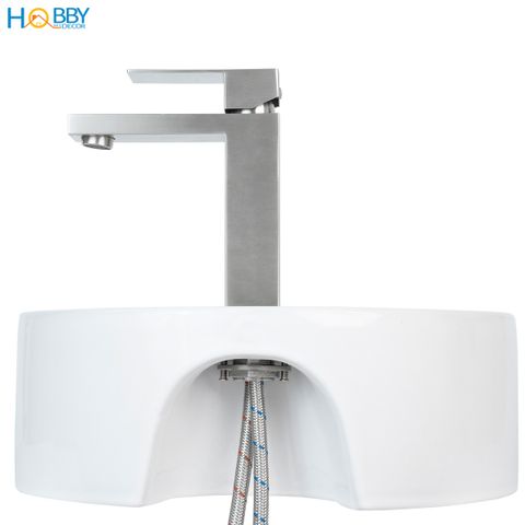 Vòi chậu lavabo rửa mặt nóng lạnh inox 304 mờ Hobby home decor VRM6