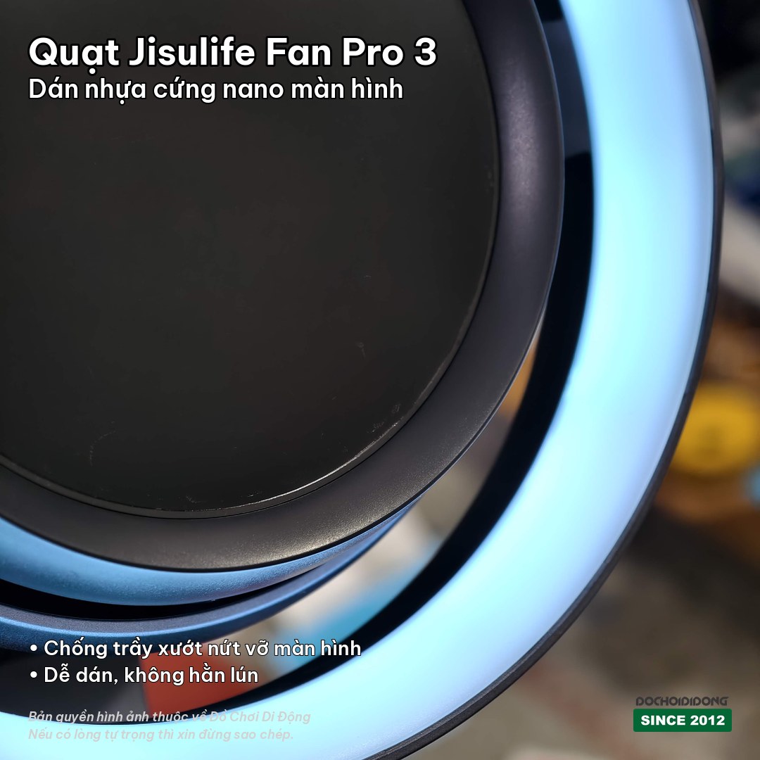 Miếng dán màn hình nhựa cứng Nano cho quạt Jisulife Fan Pro 3