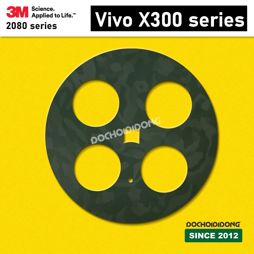 Miếng Dán Skin 3M Bảo Vệ Cụm Camera Vivo X300 / Pro / Ultra (Vân Nổi, Khoét Lỗ)