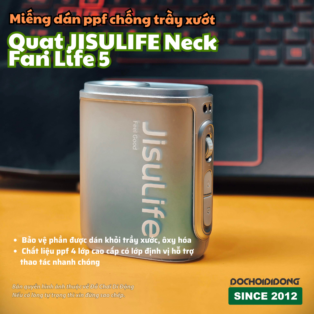 Miếng dán PPF chống trầy cho quạt JISULIFE Neck Fan Life 5 bảo vệ toàn diện