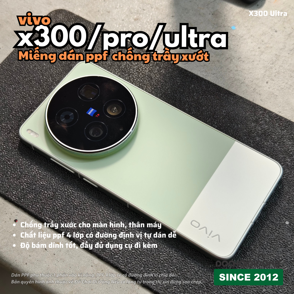 Dán PPF Full Body Chống Trầy Xước Cho Vivo X300 / Pro / Ultra (Nhiều Tùy Chọn Nhám/Bóng, Lưng/Viền)