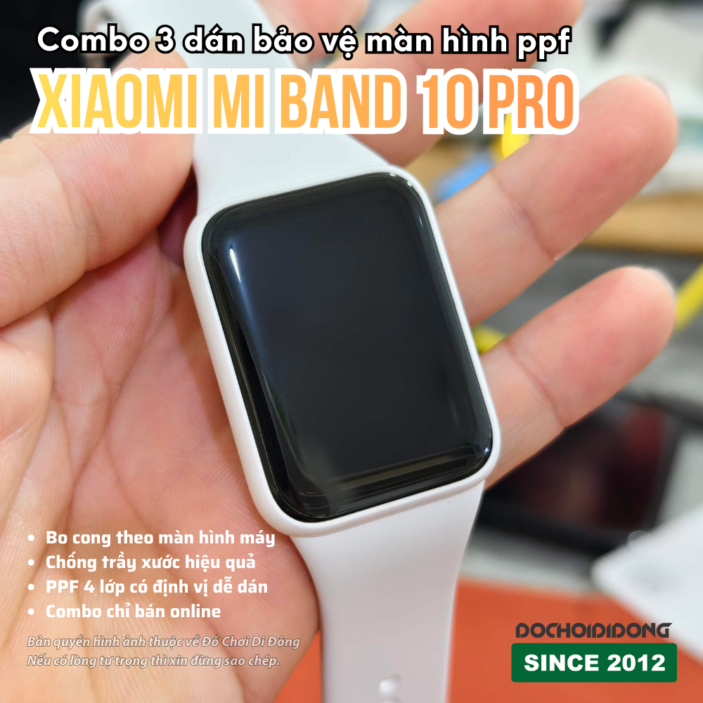 Combo 3 Miếng Dán Màn Hình PPF Xiaomi Smart Band 10 Pro Chính Hãng - Chống Trầy Cao Cấp