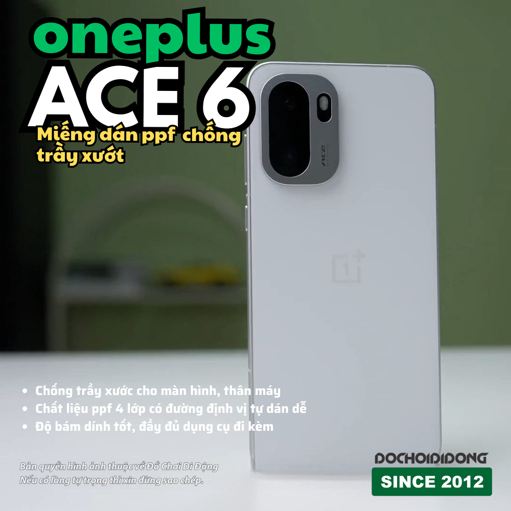 Miếng ​Dán PPF Full Body OnePlus Ace 6 - Công Nghệ 4 Lớp, Tự Dán Dễ Dàng