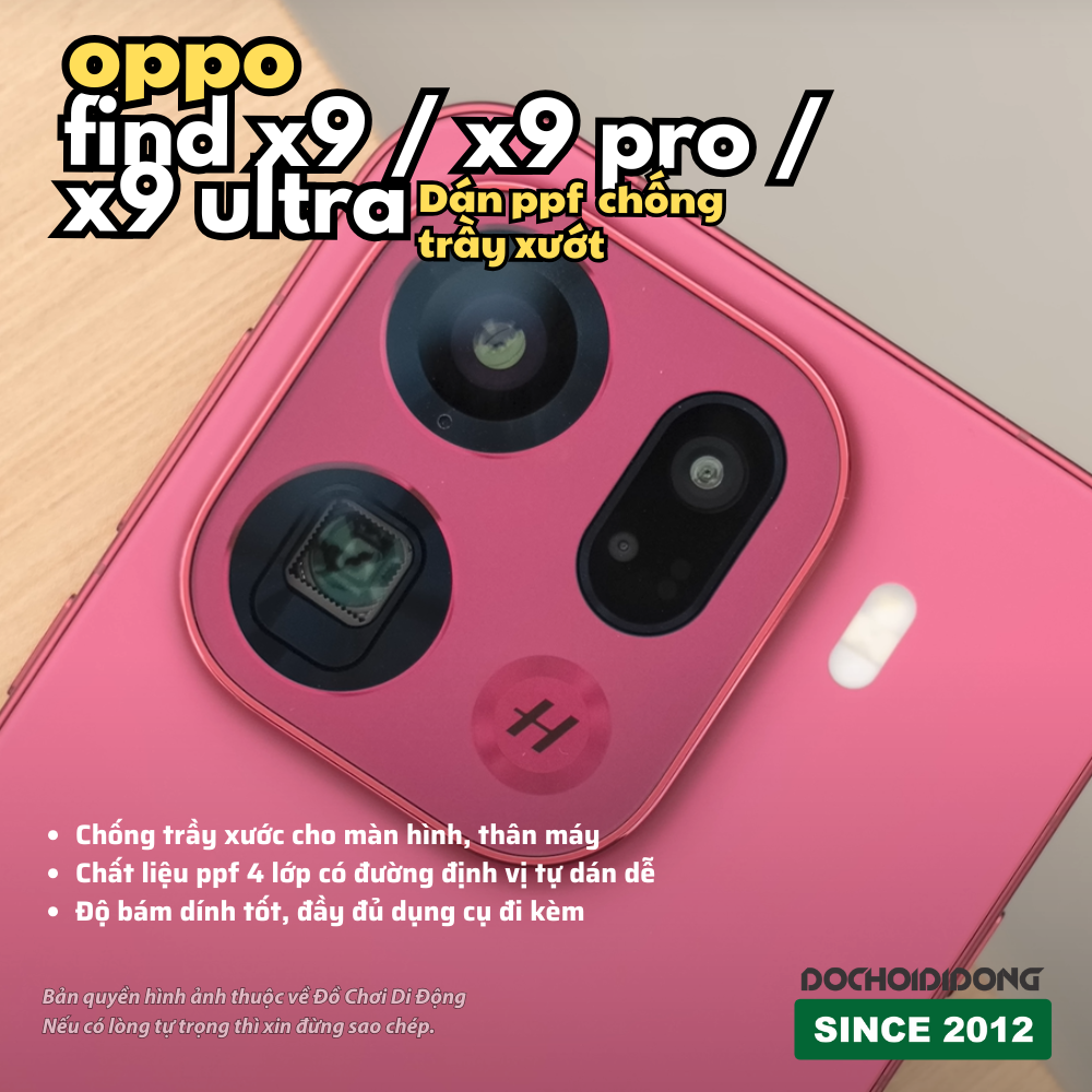 Miếng Dán PPF Chống Trầy Xước Full Body Cho Oppo Find X9 / X9 Pro / X9 Ultra (Nhám/Bóng/Full Viền)