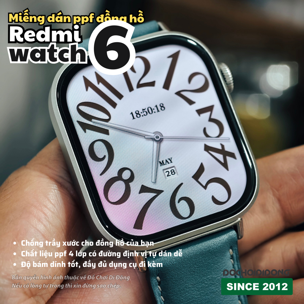 Combo 3 Miếng Dán Màn Hình PPF Redmi Watch 6 Chống Trầy Siêu Trong