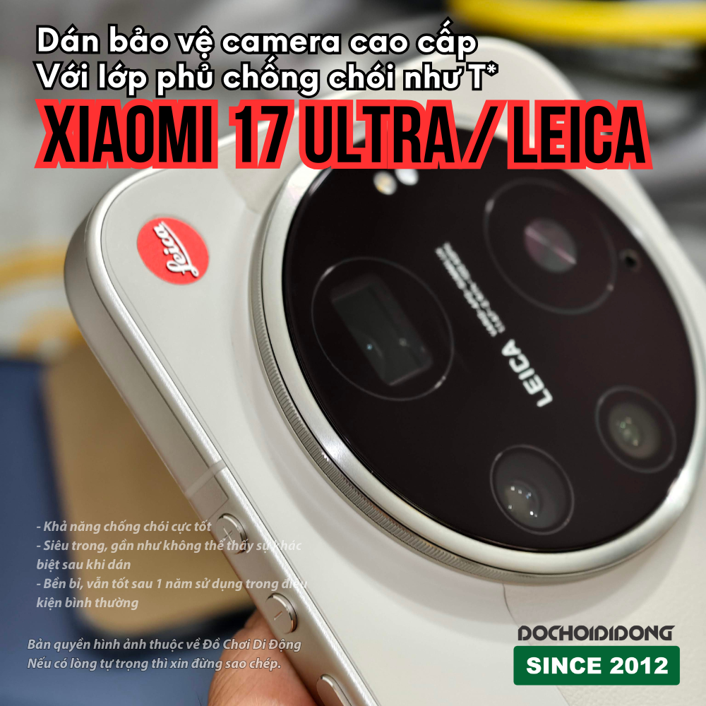 [ Giống Lớp Phủ T* ] Dán Cường Lực Camera Xiaomi 15 - 15 Pro - 17 Ultra Chống Chói Cao Cấp