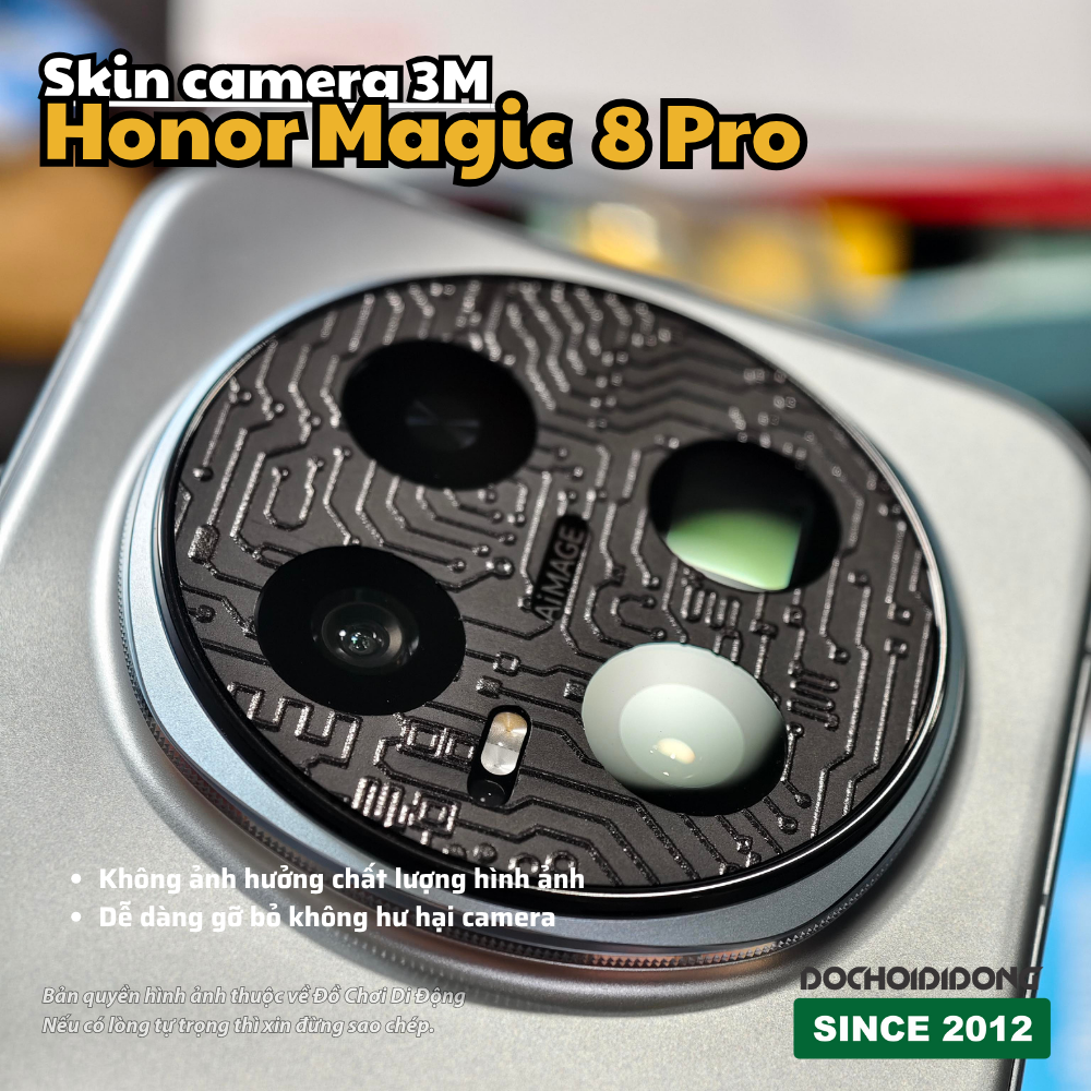 Miếng dán skin cụm camera Honor Magic 7 8 Pro cao cấp phiên bản 3M 2080