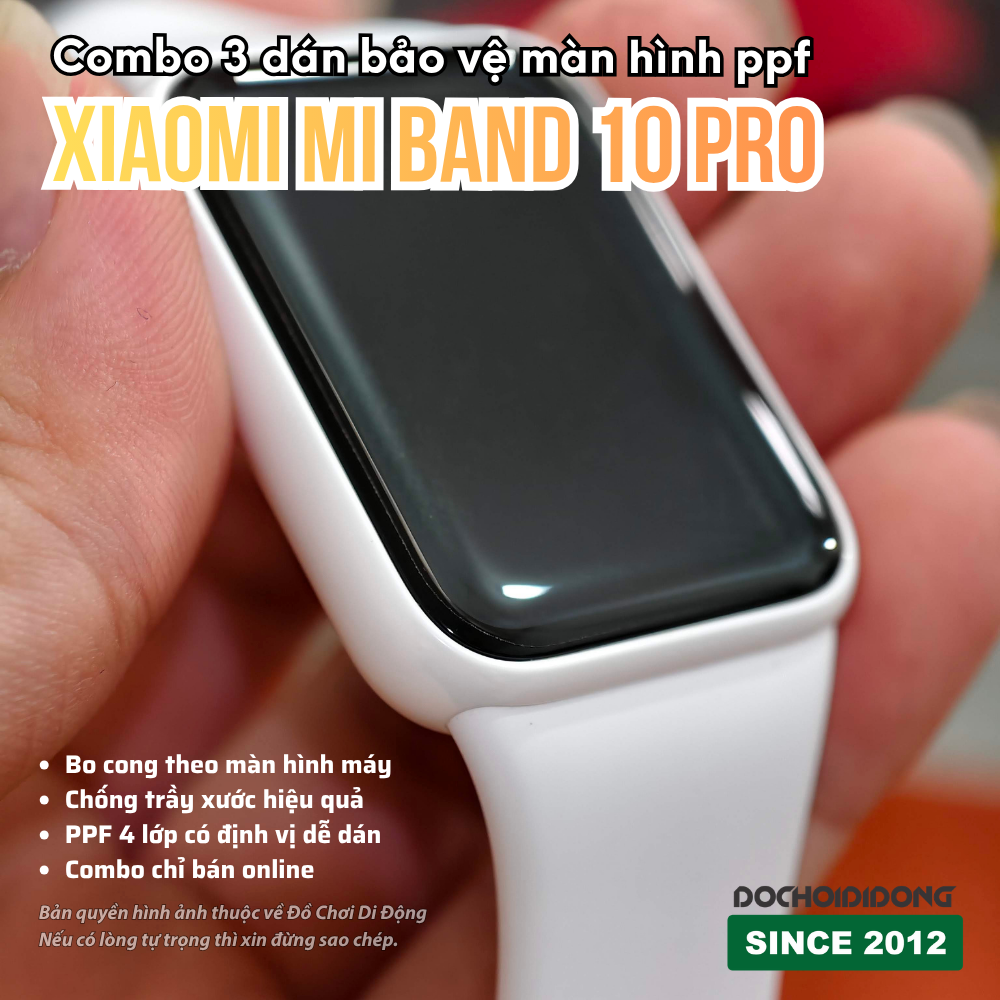 Combo 3 Miếng Dán Màn Hình PPF Xiaomi Smart Band 10 Pro Chính Hãng - Chống Trầy Cao Cấp