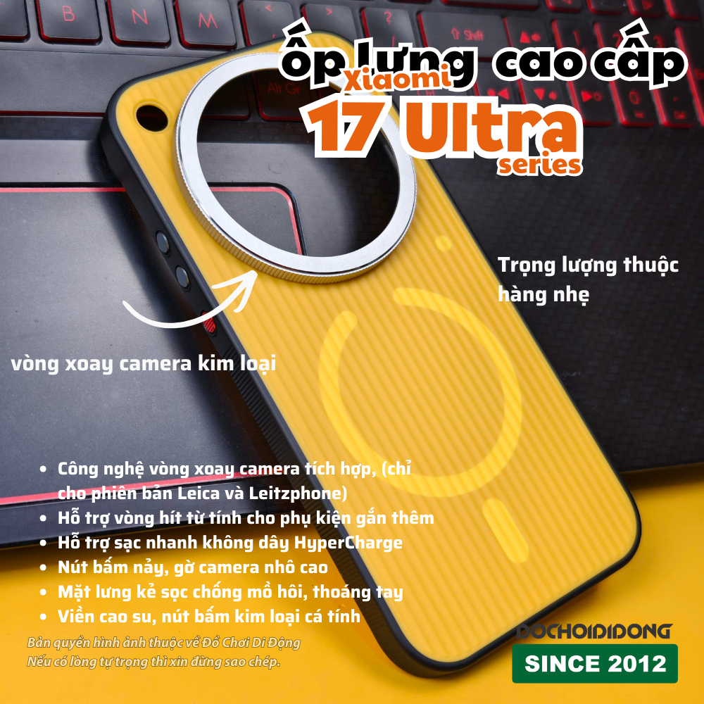 [VÒNG XOAY CAMERA] Ốp lưng cao cấp dành cho Xiaomi 17 Ultra / Xiaomi 17 Ultra Leica Edition / Xiaomi LeitzPhone