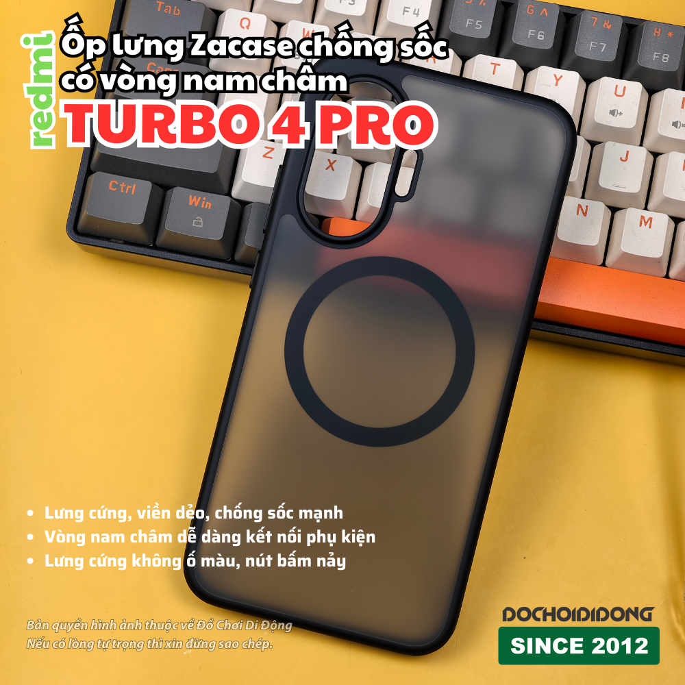 Ốp Lưng Zacase Chống Sốc Có Vòng Nam Châm Redmi Turbo 4 Pro - Bảo Vệ Toàn Diện, Tiện Ích Đỉnh Cao