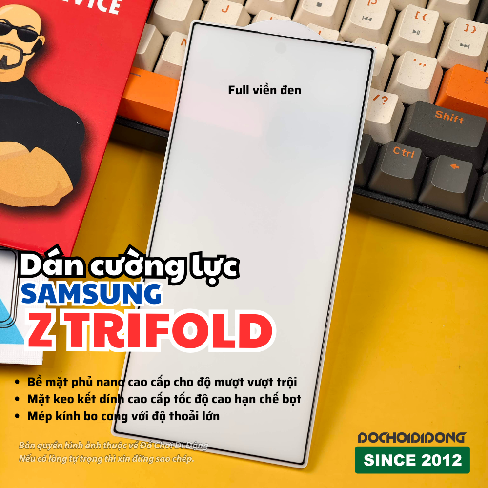 Kính cường lực màn hình ngoài Samsung Z TriFold – Trong suốt, nhám, chống nhìn trộm, vuốt mượt, bảo vệ màn hình phụ