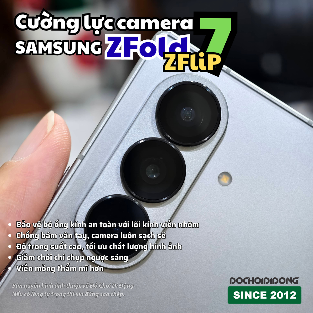 Dán Cường Lực Camera Metal Ring Samsung Galaxy Z Fold 7 & Z Flip 7 – Chống Vỡ, Chống Chói