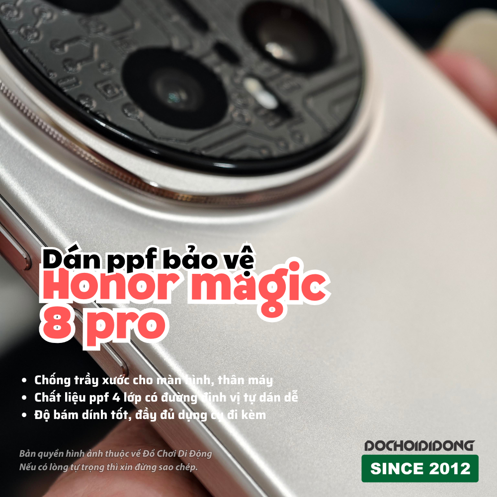 Dán PPF Full Body Chống Trầy Xước Honor Magic 8 Pro (Màn Hình/Lưng/Viền) - Tự Phục Hồi