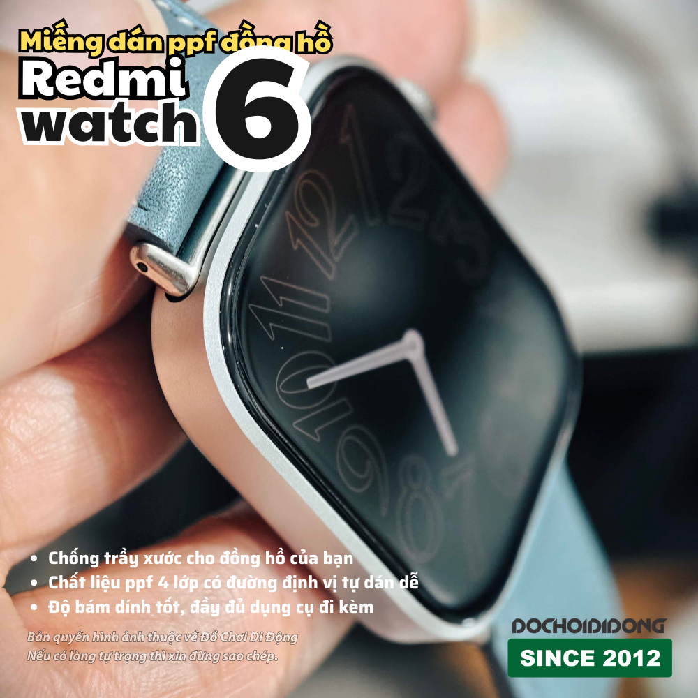 Combo 3 Miếng Dán Màn Hình PPF Redmi Watch 6 Chống Trầy Siêu Trong