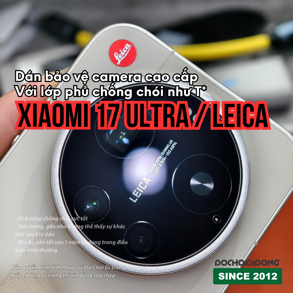 [ Giống Lớp Phủ T* ] Dán Cường Lực Camera Xiaomi 15 - 15 Pro - 17 Ultra Chống Chói Cao Cấp
