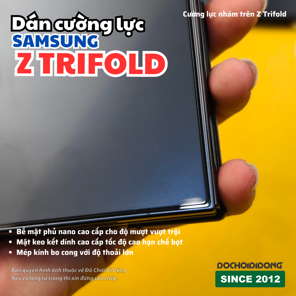 Kính cường lực màn hình ngoài Samsung Z TriFold – Trong suốt, nhám, chống nhìn trộm, vuốt mượt, bảo vệ màn hình phụ