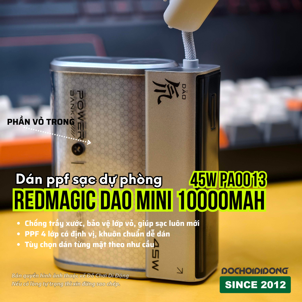 Dán PPF Full Body Sạc Dự Phòng Redmagic DAO MINI 10000mAh 45W (PA0013) - Chống Xước [Nhám/Bóng]