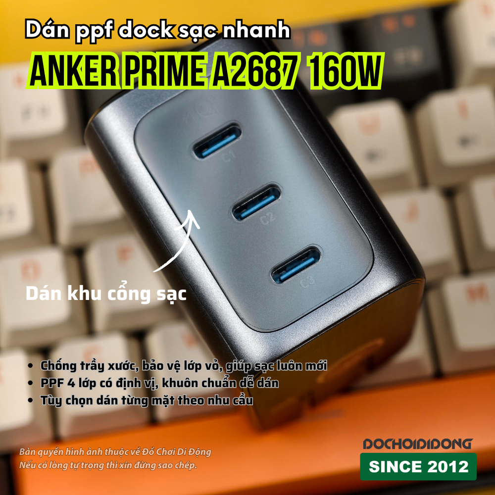 Dán PPF Full Body/Màn Hình Sạc Anker Prime 160W A2687 - Chống Trầy, Giữ Mới