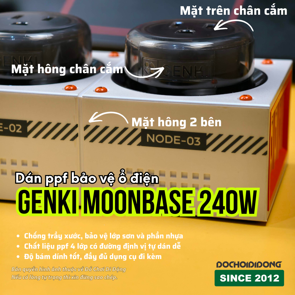 Miếng dán PPF bảo vệ ổ điện GENKI Moonbase 240W chống trầy xước cao cấp