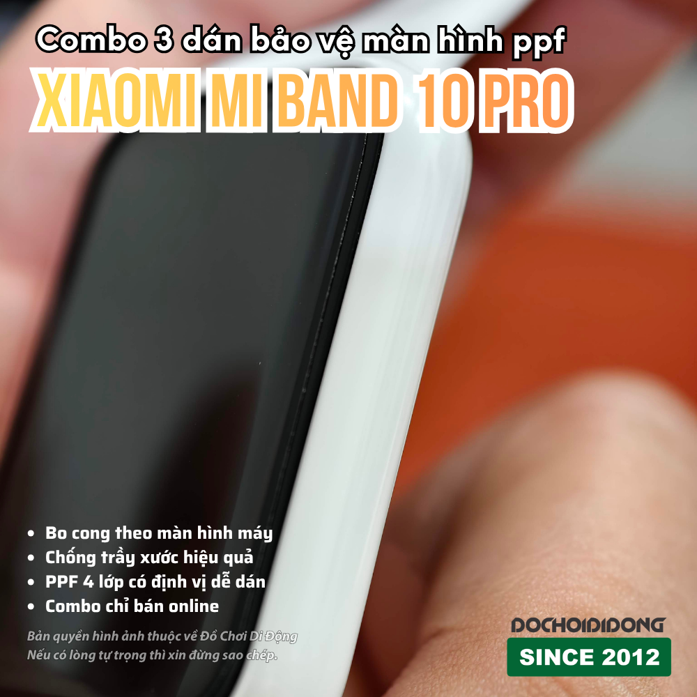 Combo 3 Miếng Dán Màn Hình PPF Xiaomi Smart Band 10 Pro Chính Hãng - Chống Trầy Cao Cấp