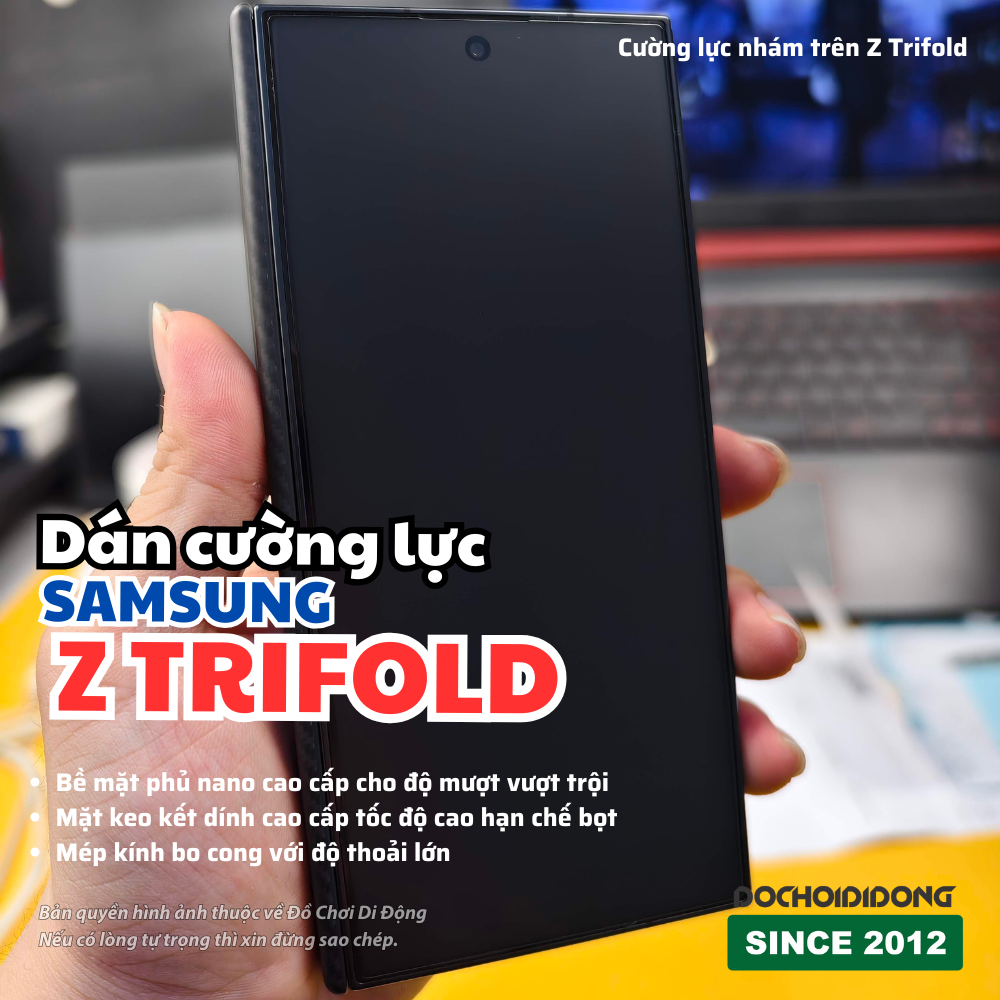 Kính cường lực màn hình ngoài Samsung Z TriFold – Trong suốt, nhám, chống nhìn trộm, vuốt mượt, bảo vệ màn hình phụ