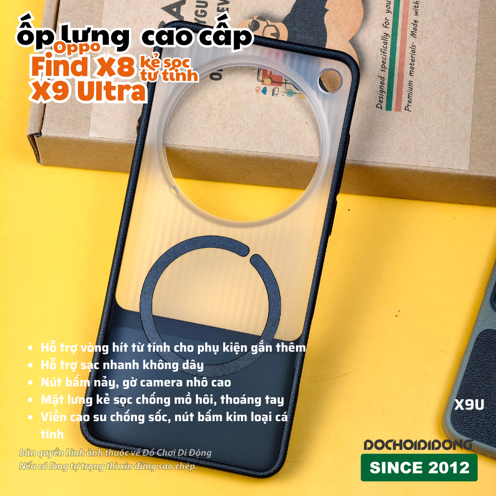 Ốp lưng kẻ sọc cao cấp Oppo Find X8 / X9 Ultra chống sốc có vòng nam châm