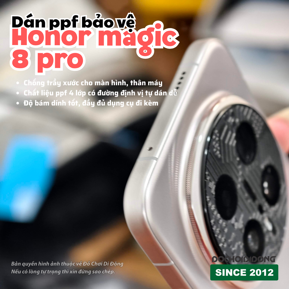 Dán PPF Full Body Chống Trầy Xước Honor Magic 8 Pro (Màn Hình/Lưng/Viền) - Tự Phục Hồi