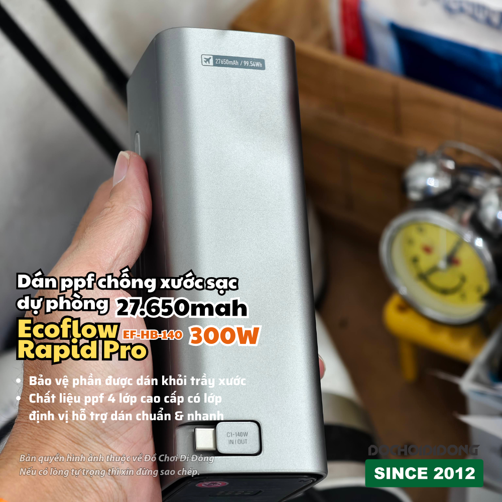 Dán PPF Chống Trầy Xước Sạc Dự Phòng EcoFlow Rapid 27650mAh 300W EF-HB-140 (Full Body/Màn Hình)