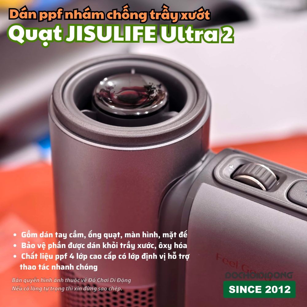 Miếng Dán PPF Nhám Chống Trầy Xước Full Body Cho Quạt JISULIFE Ultra 2 - Bảo Vệ Toàn Diện, Chống Bám Vân Tay