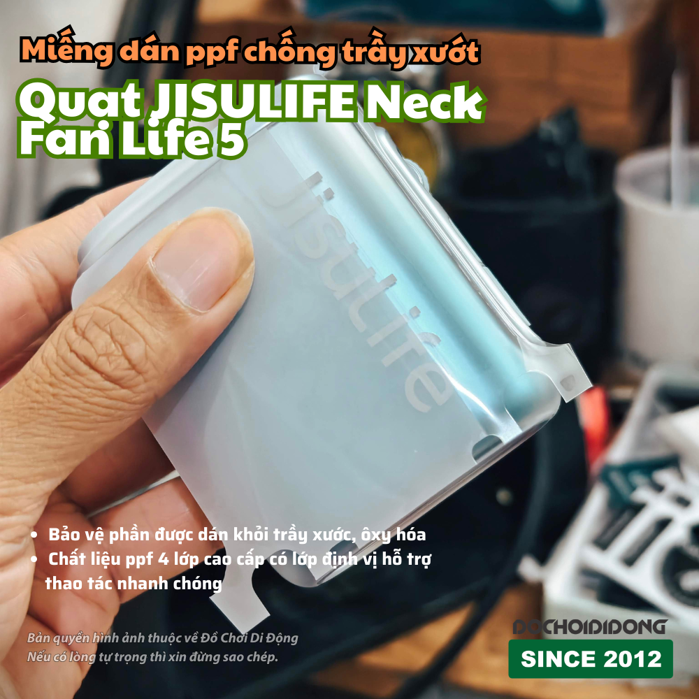 Miếng dán PPF chống trầy cho quạt JISULIFE Neck Fan Life 5 bảo vệ toàn diện