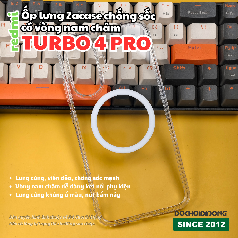Ốp Lưng Zacase Chống Sốc Có Vòng Nam Châm Redmi Turbo 4 Pro - Bảo Vệ Toàn Diện, Tiện Ích Đỉnh Cao