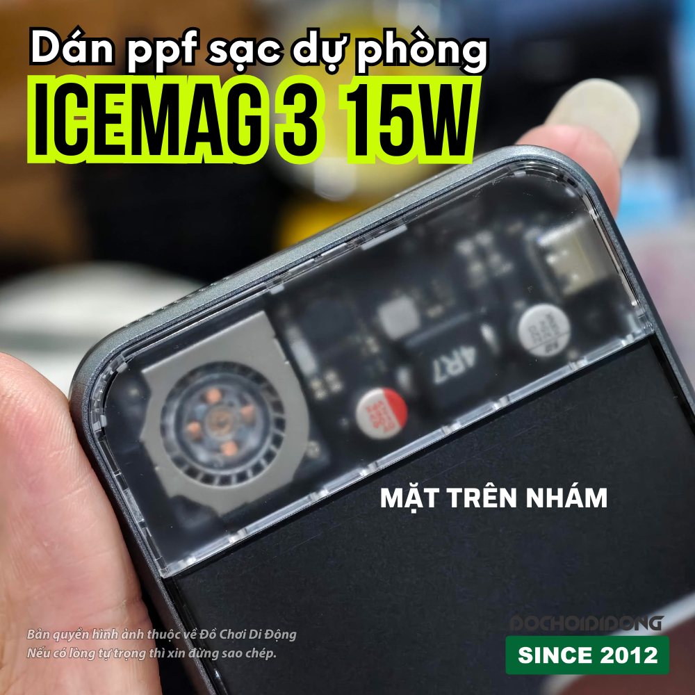 Dán PPF Bảo Vệ Mặt Trong Suốt Sạc Dự Phòng Sharge Icemag 3 15W (Chống Trầy, Tự Phục Hồi)