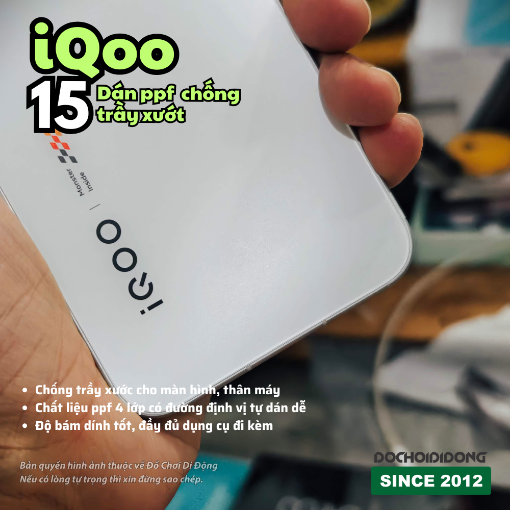 Dán PPF Chống Trầy Xước Full Body/Màn Hình iQOO 15 (Nhám/Bóng) - Thiết Kế Cho Game Thủ