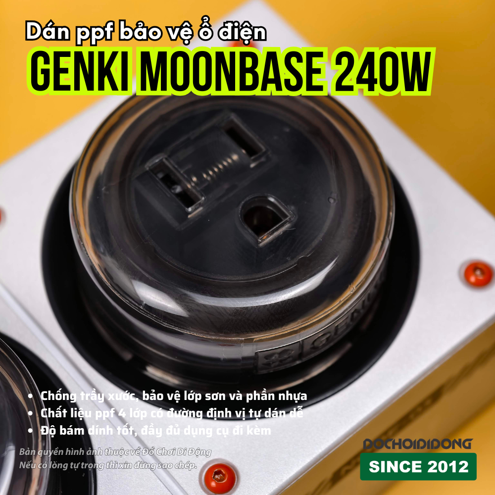 Miếng dán PPF bảo vệ ổ điện GENKI Moonbase 240W chống trầy xước cao cấp