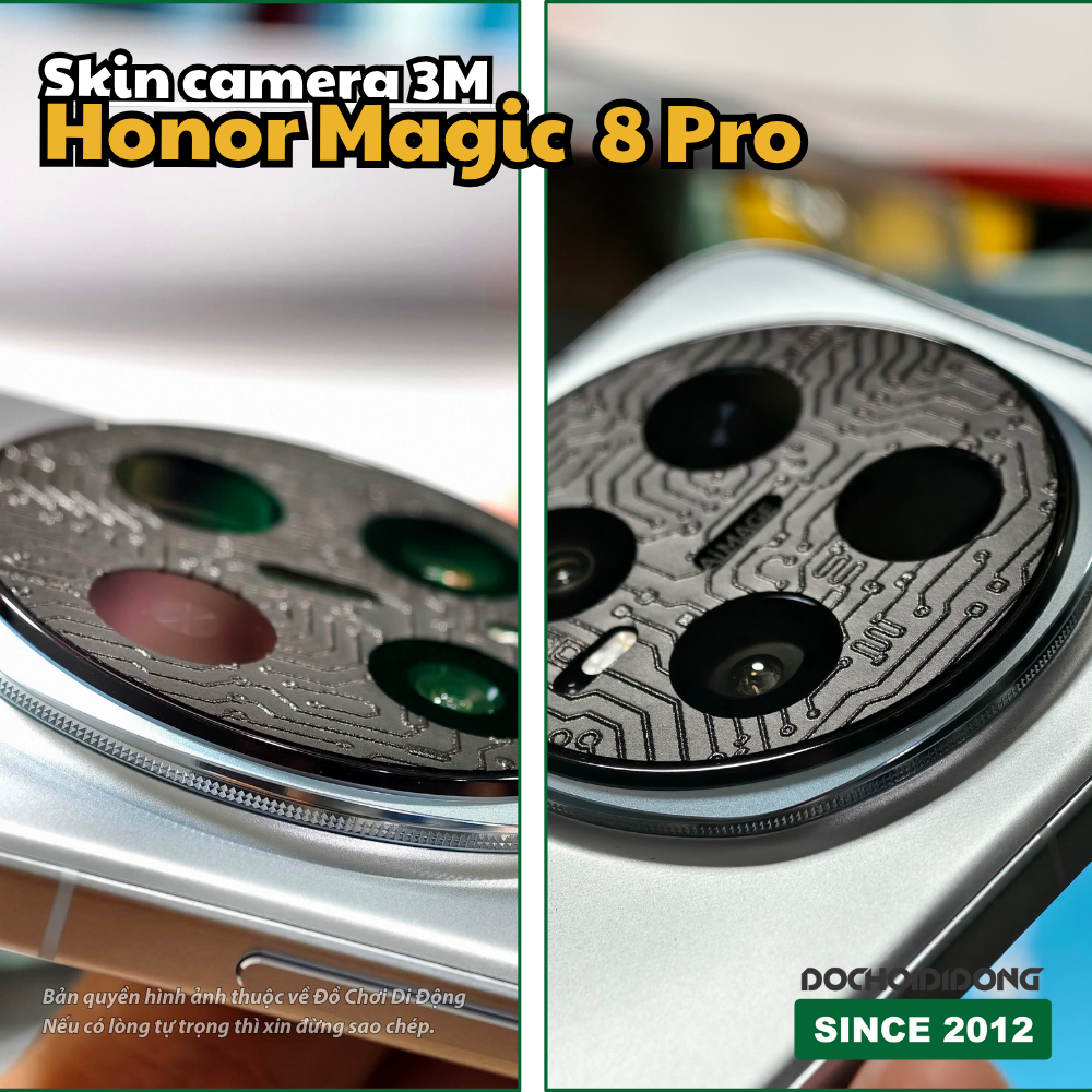 Miếng dán skin cụm camera Honor Magic 7 8 Pro cao cấp phiên bản 3M 2080