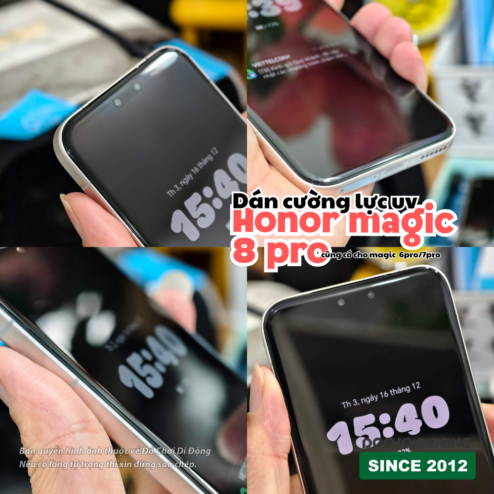Miếng dán cường lực dán bằng keo UV Zacase cho Honor Magic 7 Pro - 7 RSR - 8 Pro