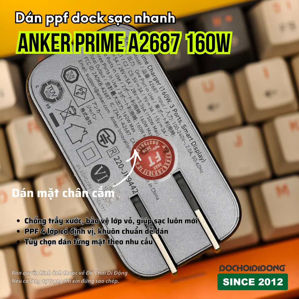 Dán PPF Full Body/Màn Hình Sạc Anker Prime 160W A2687 - Chống Trầy, Giữ Mới