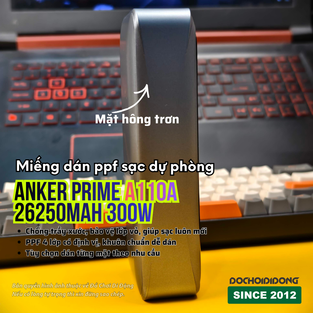 Miếng dán PPF Full Body Chống Trầy Xước Sạc Dự Phòng Anker Prime 27,650mAh 300W A110A