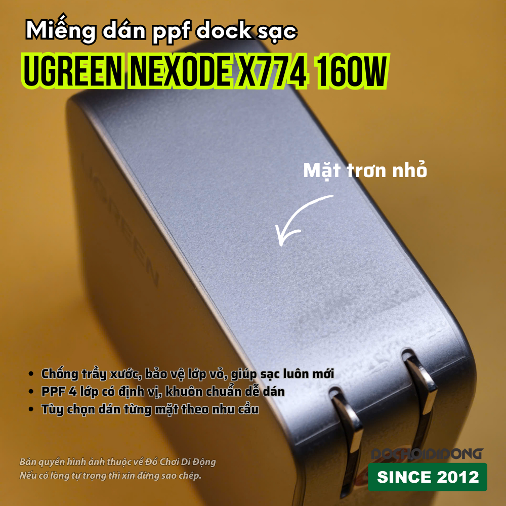 Miếng Dán PPF Chống Trầy Xước Củ Sạc Ugreen Nexode 160W X774