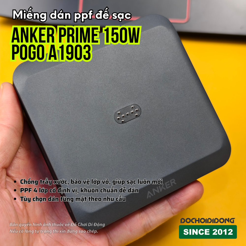 Dán PPF Chống Trầy Xước Đế Sạc Anker Prime 150W Pogo A1903