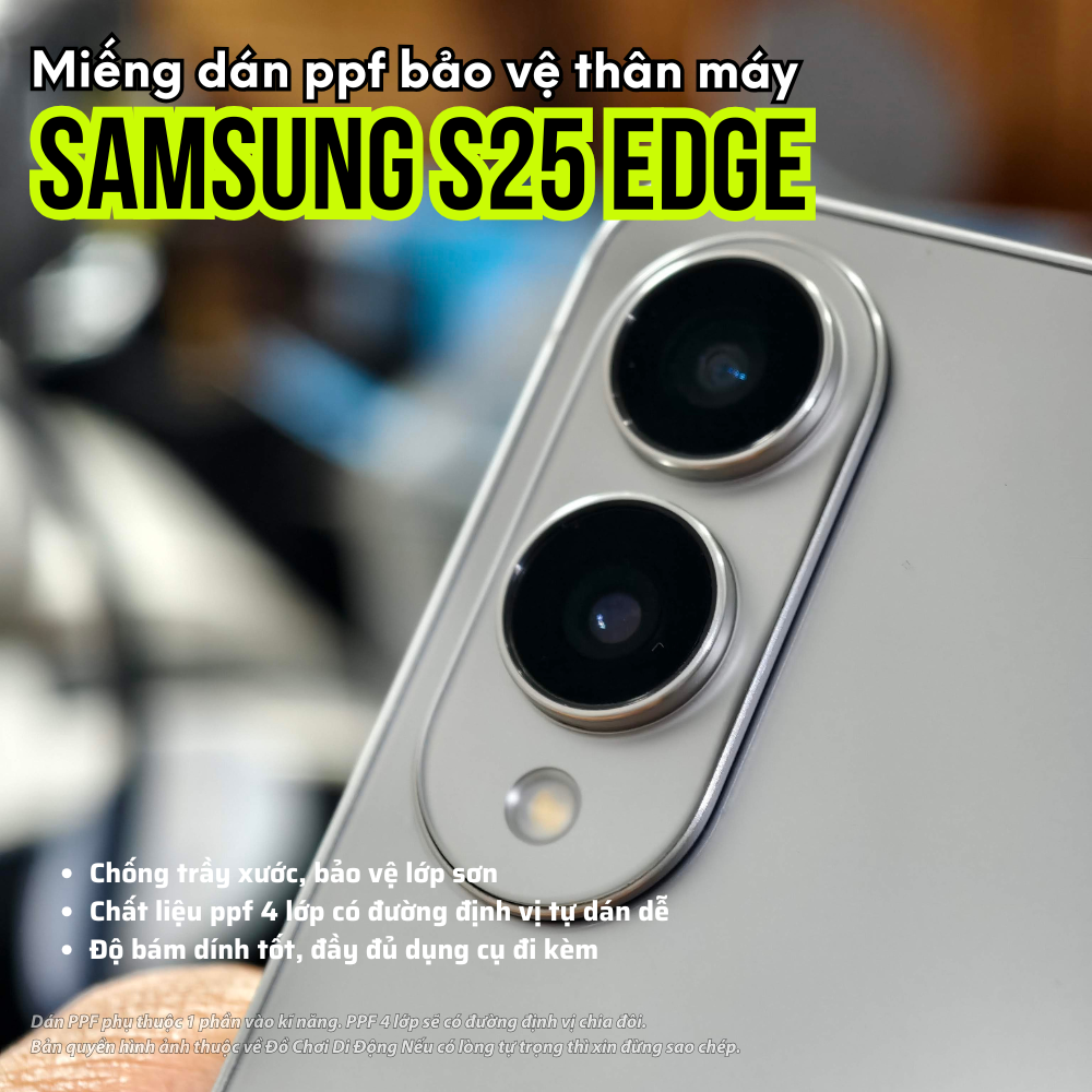 Dán PPF Bảo Vệ Thân Máy Samsung S25 Edge - Chống Trầy Xước, Giữ Vẻ Đẹp Nguyên Bản